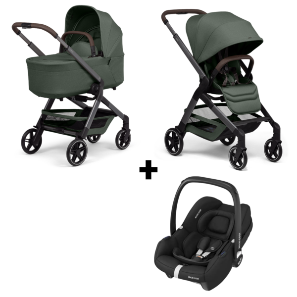 Kinderwagen Joolz Hub2 Forest Green + Autostoel Maxi-Cosi Cabriofix - Afbeelding 1