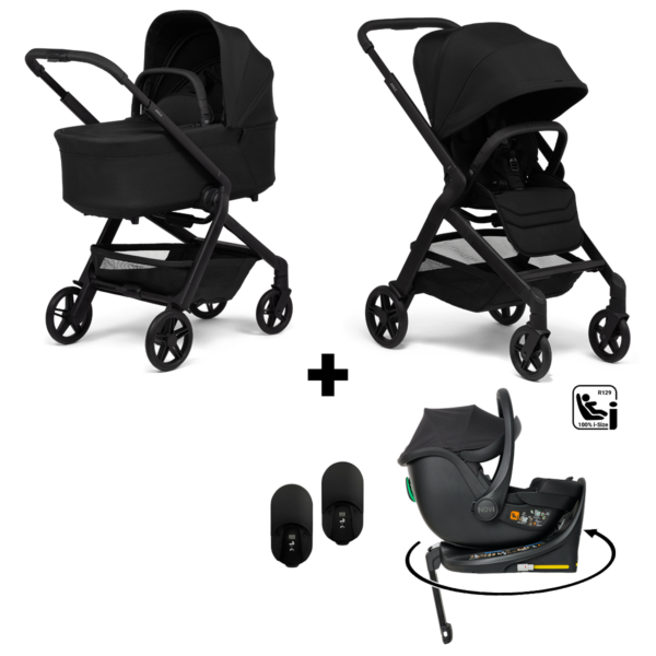 Kinderwagen Joolz Hub2 Space Black + Autostoel Jacky Pro 360°&Base&Adapterset - Afbeelding 1
