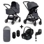 Kinderwagen Joolz Hub2 Stone Grey + Autostoel Joolz x Maxi-Cosi, Slide Tech Base&Accessoires