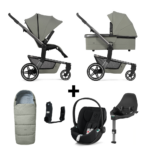 Kinderwagen Joolz Hub+ Sage Green + Autostoel Cybex&Base&Voetenzak&Adapterset
