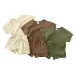 Mini Fashion™ - Zomer ribstof kledingsetje Beige / 90 (2-3 jaar) | Educatief Speelgoed