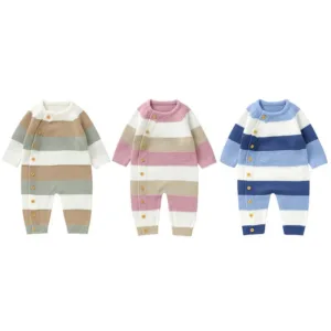 Mini Fashion™ - Warm&Comfortabel - Gebreide Romper Groen / 80 (9-12 maanden) | Educatief Speelgoed