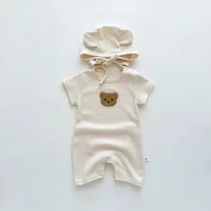 Mini Fashion™ - Zachte Katoen - Zomer Jumpsuit Beige / 90 (12-24 maanden) | Educatief Speelgoed