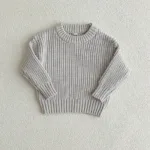 Mini Fashion™ - Super Zachte Stof - Gebreide Sweater Grijs / 86 (12-18 maanden) | Educatief Speelgoed
