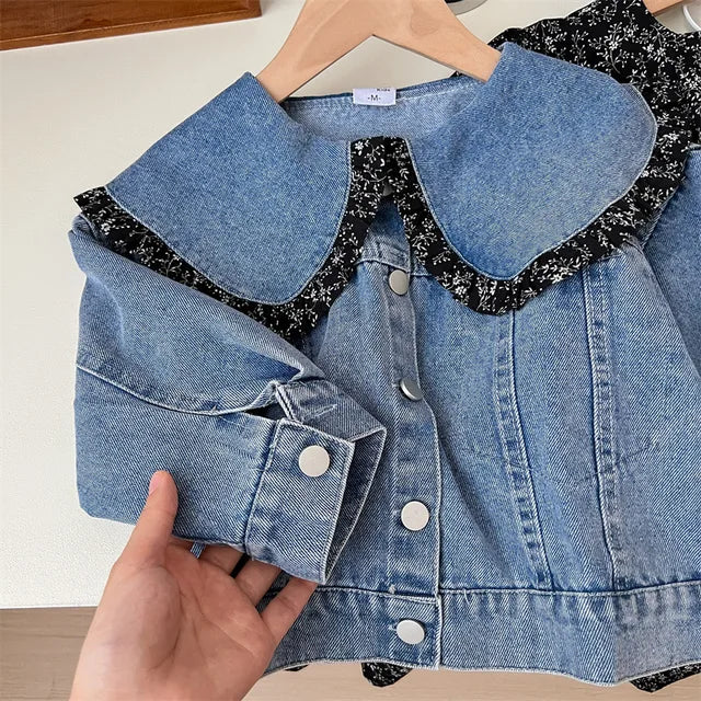 image_554_Girls_Princess_Sweet_pcs_Suit_Spring_Autumn_Children_Baby_Kids_Flower_DressDenim_Jacket_Outerwear_Suit_Toddler_Outfits_7 Enchanted Blossom™ - Spijkerjas in combinatie met jurk Jas / 116 (6 jaar) | Educatief Speelgoed - Afbeelding 1