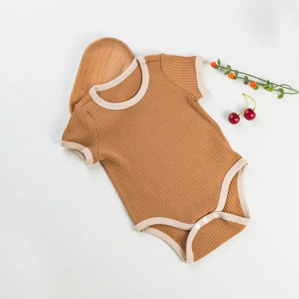 Mini Fashion™ - Leuke Kleurencombinaties - Baby Romper Bruin / 80 (1-2 jaar) | Educatief Speelgoed - Afbeelding 1