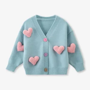 Mini Fashion™ - Trendy&Comfortabel - Hartjes Trui Blauw / 110 (4 jaar) | Educatief Speelgoed