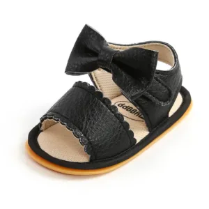 Mini Fashion™ - Zachte Pasvorm - Kinder Sandalen Zwart / 15 (12-18 maanden) / Strik | Educatief Speelgoed