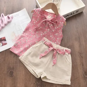 Mini Fashion™ - Stralend in Bloemen - Bloesem Meisjesset Roze / 110 (5-6 jaar) | Educatief Speelgoed