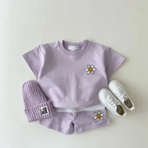Mini Fashion™ - Zomerse Vrolijkheid - Zomerset Paars / 73 (4-8 maanden) | Educatief Speelgoed