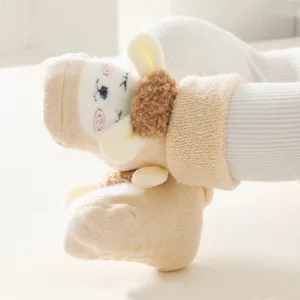 Mini Fashion™ - Warm&Zacht - Anti Slip Sokken Hert - Beige / 25 (2-3 jaar) | Educatief Speelgoed