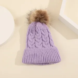 Mini Fashion™ - Eigen lettertype - Muts met pompon Paars / 1 | Educatief Speelgoed