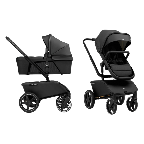 Kinderwagen The Jiffle Wagon 2 Black + GRATIS Voetenzak - Afbeelding 1