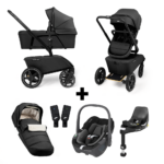 Kinderwagen The Jiffle Wagon 2 Black met Autostoel Maxi-Cosi Pebble 360° Pro, SlideTech Base + Voetenzak