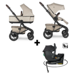 Kinderwagen Easywalker Jimmey Air Pearl Taupe met Autostoel Novi Baby® Jacky Pro 360&Base