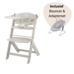 Kinderstoel Kinderkraft Enock 3-in-1 Beige met Bouncer&Adapterset