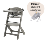 Kinderstoel Kinderkraft Enock 3-in-1 Brown met Bouncer&Adapterset