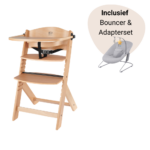 Kinderstoel Kinderkraft Enock 3-in-1 Naturel met Bouncer&Adapterset