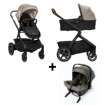 SET | Kinderwagen Nuna Demi Grow Timber + Autostoel Nuna Pipa Urbn Granite