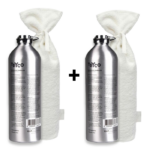 Set | Kruik Tryco Aluminium 2st. met Kruikenzak Jollein Badstof Ivory 2st.