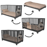 Set | Meegroeiledikant Lois Black + Matras ABZ Airflow Pro + Hoeslaken Meyco Wit (2st)