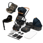 Kinderwagen Lionelo 4-in-1 Amber Navy Blue + Autostoel Jacky Pro 360° Dark Taupe&Base