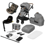 Kinderwagen Lionelo Mari Tour 4-in-1 Grey Stone + Autostoel Jacky Pro 360° Dark Taupe&Base