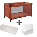 Campingbed Little Dutch Roest incl. Tas + Campingbedmatras Job + Hoeslaken