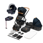 Kinderwagen Lionelo 4-in-1 Amber Navy Blue met Autostoel Novi Baby Jewel&Base