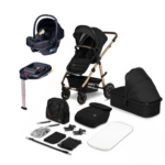 Kinderwagen Lionelo 4-in-1 Amber Onyx Black met Autostoel Novi Baby Jewel&Base