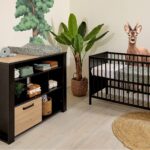 Babykamer Ledikant Anett Black + Commode Parisot Jackson Oak