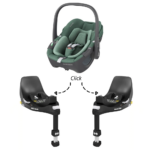Set | Autostoel Maxi-Cosi Pebble 360° Essential Green met 2 x Isofixbase FamilyFix 360°