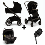 Kinderwagen Nuna MIXX Next Caviar + Autostoel Nuna PIPA Next Mineral&Base Nuna 360 System