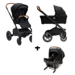 Kinderwagen Nuna MIXX Next Caviar + Autostoel Nuna Pipa Urbn Caviar