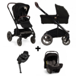 Kinderwagen Nuna MIXX Next Riveted + Autostoel Nuna PIPA Next Caviar&Base Nuna 360 System