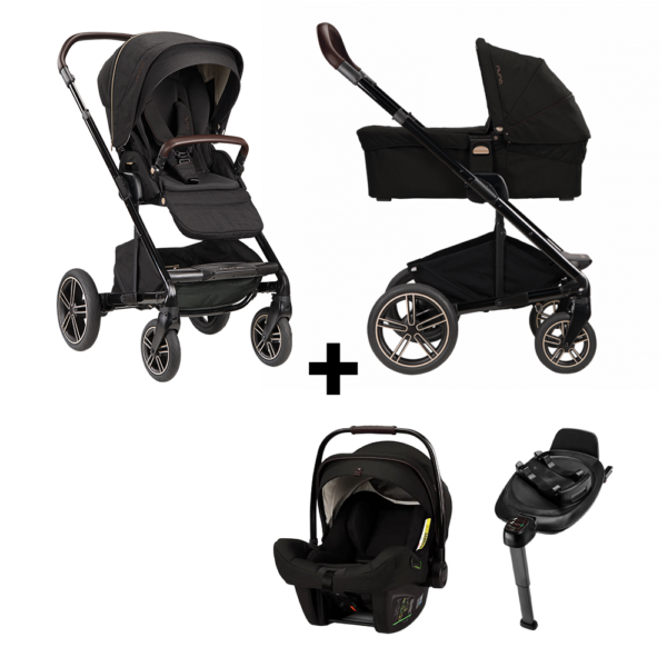Kinderwagen Nuna MIXX Next Caviar Chocolate + Autostoel Nuna PIPA Next Caviar Chocolate&Base Nuna 360 System - Afbeelding 1