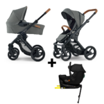 Set | Kinderwagen Mutsy Evo Discovery Moss/Cognac Met Autostoel Novi Baby® Jacky Pro En 360 Base