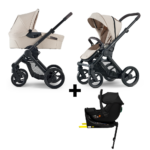Set | Kinderwagen Mutsy Evo Stone Infinite Sand/Dark Brown Met Autostoel Novi Baby® Jacky Pro En 360 Base