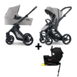 Set | Kinderwagen Mutsy Evo Pebble Grey/Dark Grey Met Autostoel Novi Baby® Jacky Pro En 360 Base