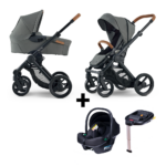 Kinderwagen Mutsy Evo Discovery Moss/Cognac + Autostoel&Base Novi Baby Jewel