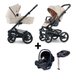 Kinderwagen Mutsy Nio Cosmic Sand/Dark Brown + Autostoel&Base Novi Baby Jewel