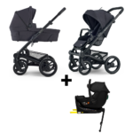Set | Kinderwagen Mutsy NIO Black Met Novi Baby® Jacky Pro En 360 Base