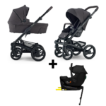 Set | Kinderwagen Mutsy NIO Shade / Dark Brown Met Novi Baby® Jacky Pro En 360 Base