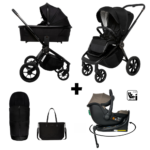 Kinderwagen Muuvo Quick SE2 2-in-1 Set Chronium Black + Autostoel Jacky Pro 360° Dark Taupe&Base