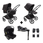 Kinderwagen Bugaboo Fox Cub Compleet Black/Midnight Black + Autostoel Turtle Air + Base + Adapters