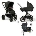 Kinderwagen Novi Baby® Nena Pro Black Melange met Autostoel Jacky Pro 360&Base