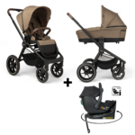 Kinderwagen Novi Baby® Nena Pro Chocolate Melange met Autostoel Jacky Pro 360&Base