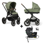 Kinderwagen Novi Baby® Nena Pro Green Melange met Autostoel Jacky Pro 360&Base