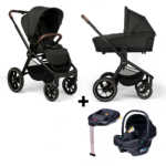 Kinderwagen Novi Baby® Nena Pro Black Melange met Autostoel Jewel I-Size en Isofixbase