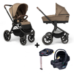 Kinderwagen Novi Baby® Nena Pro Chocolate Melange met Autostoel Jewel I-Size en Isofixbase
